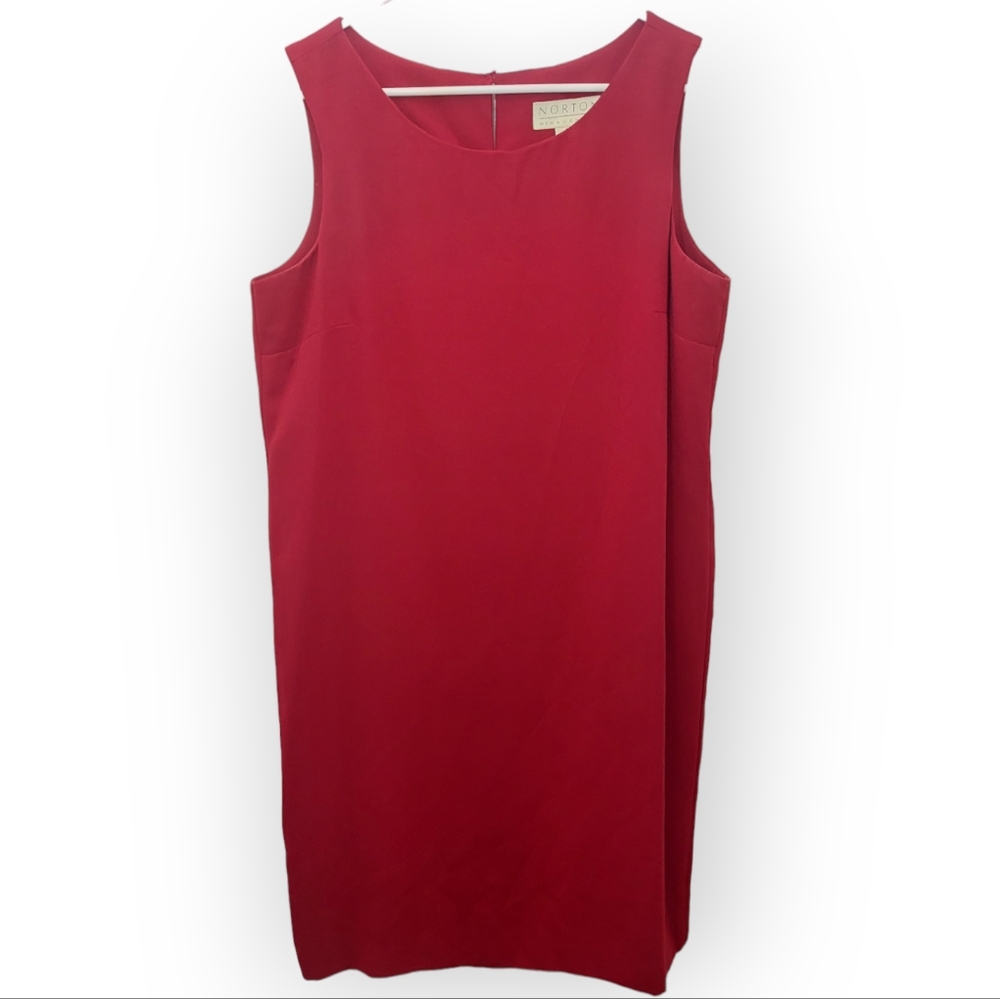 Norton McNaughton Women's Size 14 Dress Sleeveless Red USA Made